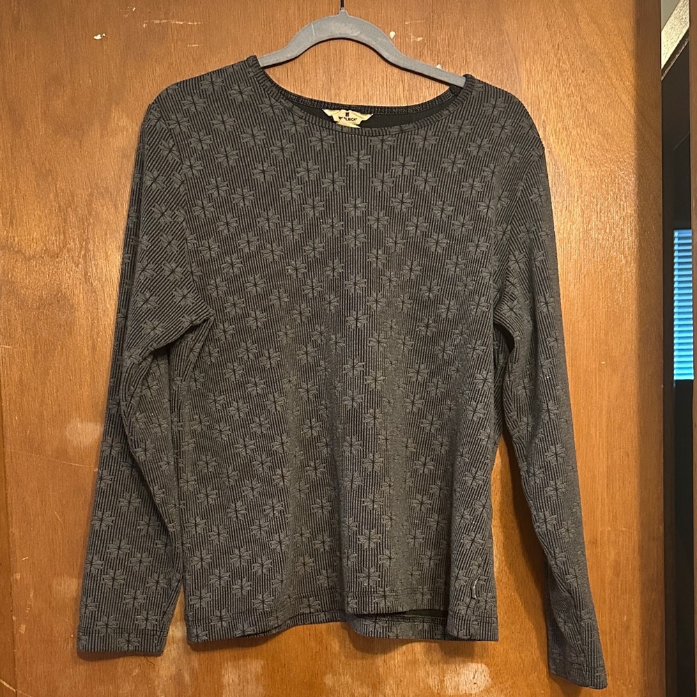 Woolrich Women's Gray Patterned Ribbed Pullover Sweater Size XL
